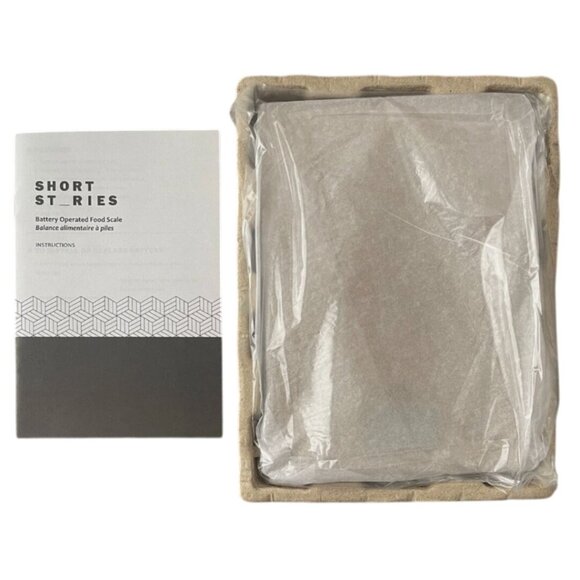 Short Stories Kitchen Scale Glass Measure Food Includes Tare Battery Powered - Picture 2 of 3